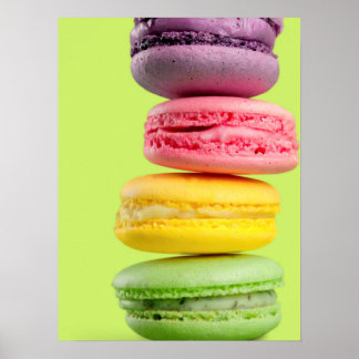 Affiche Maccarons délicieusement colorés