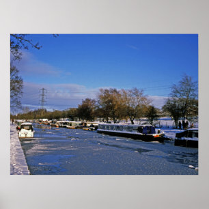 Affiche Macclesfield Canal Hiver Cheshire Carte de vacance