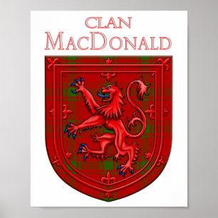 Affiche MacDonald de Sleat Tartan Scottish Plaid Lion Ramp