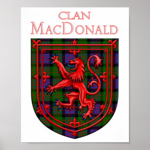 Affiche MacDonald Tartan Scottish Plaid Lion Rampant