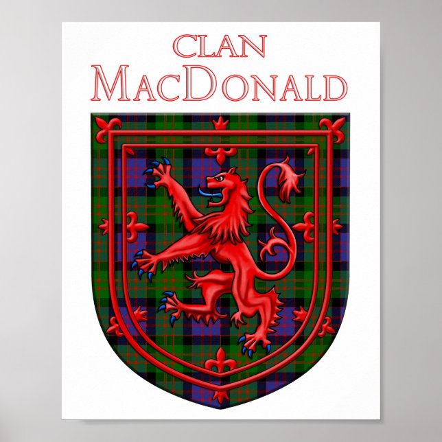 Affiche MacDonald Tartan Scottish Plaid Lion Rampant (Devant)