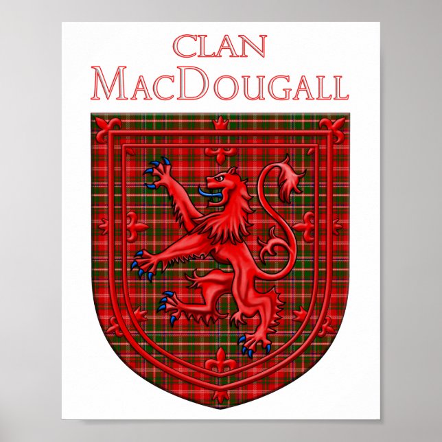 Affiche MacDougall Tartan Scottish Plaid Lion Rampant (Devant)