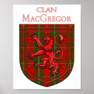 Affiche MacGregor Tartan Scottish Plaid Lion Rampant