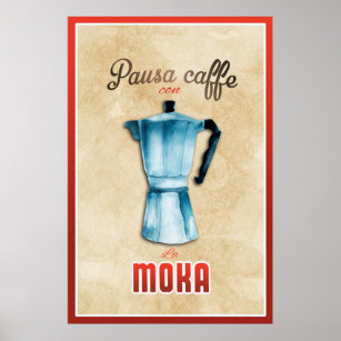 Affiche Machine à café Moka vintage Italien Retro