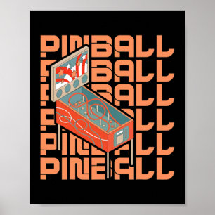 Affiche Machine à cool Retro Pinball