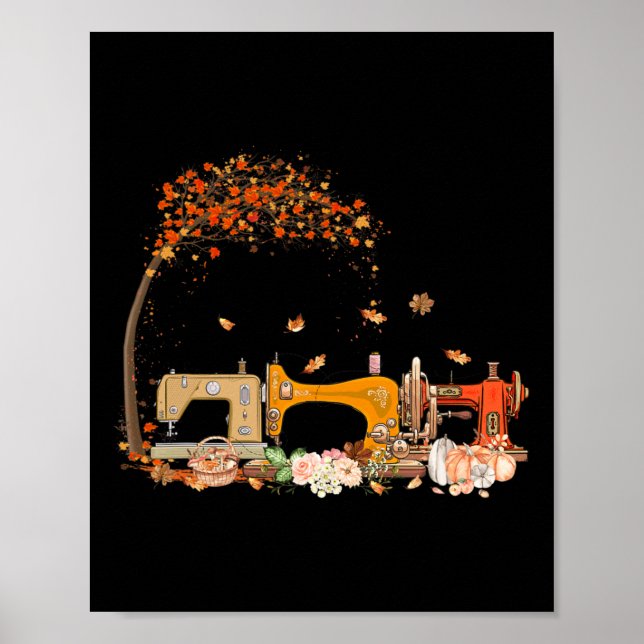 Affiche Machine à coudre Chute de chaudière à chaudières à (Devant)