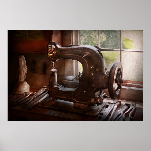 Affiche Machine à coudre - Cuir - Égout de selle (Devant)