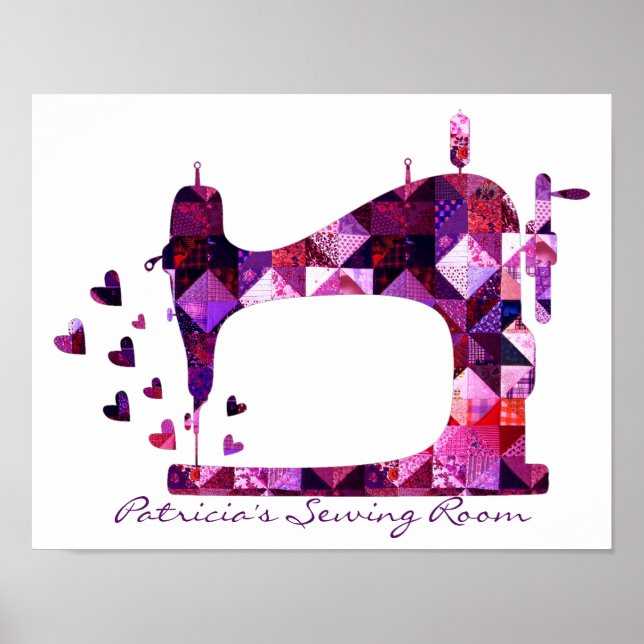 Affiche Machine à coudre de la pièce de couchage (Devant)