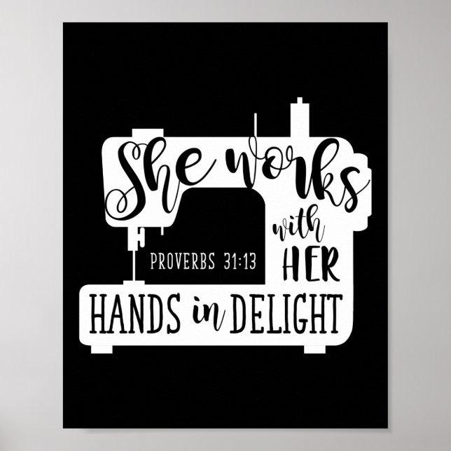 Affiche Machine À Coudre Elle Travaille Avec Ses Mains Dan (Devant)