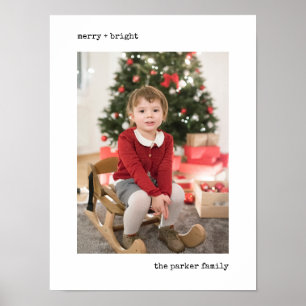 Affiche Machine à écrire de Noël Noir et blanc avec phot