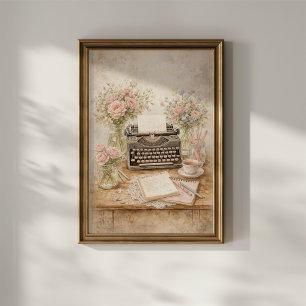 Affiche Machine à écrire vintage
