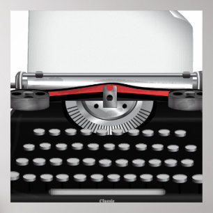 Affiche Machine à écrire vintage