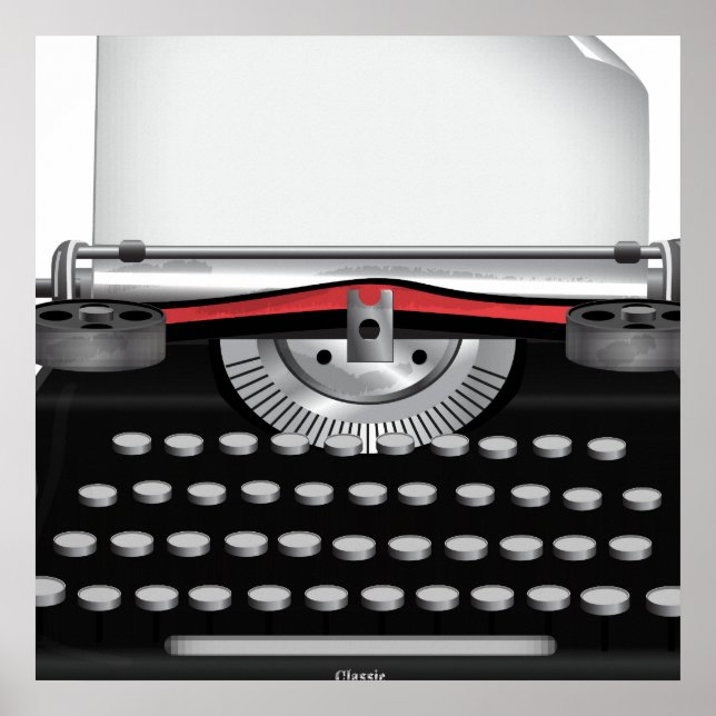 Affiche Machine à écrire vintage (Devant)