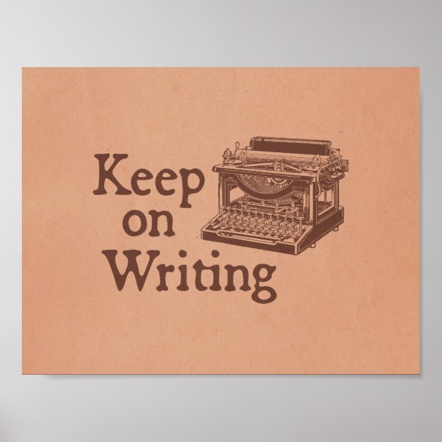Affiche Machine à écrire Vintage Brown Conserver l'écritur (Devant)