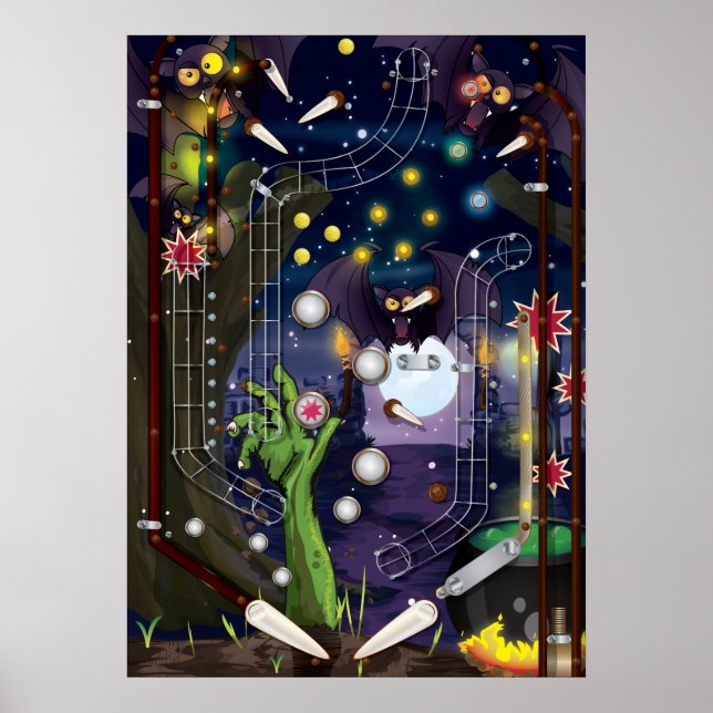 Affiche Machine à Pinball (Devant)