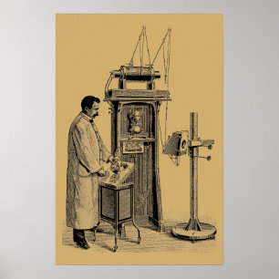 Affiche Machine à rayons X Steampunk de l'ère victorienne 