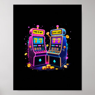 Affiche Machine à sous chanceuse Amants de casino Las Vega