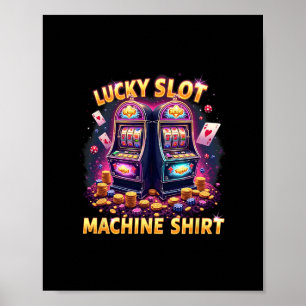 Affiche Machine à sous chanceuse pour les amateurs de jeux