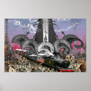 Affiche Machine à temps Steampunk