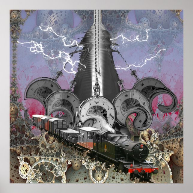 Affiche Machine à temps Steampunk (Devant)