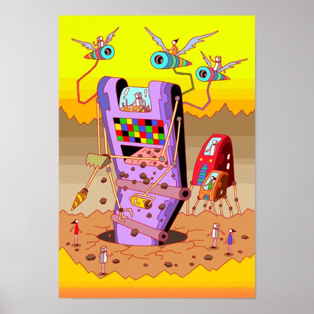 Affiche Machine de construction géante. (Devant)