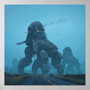 Affiche Machine de guerre dystopique Simon Stalenhag