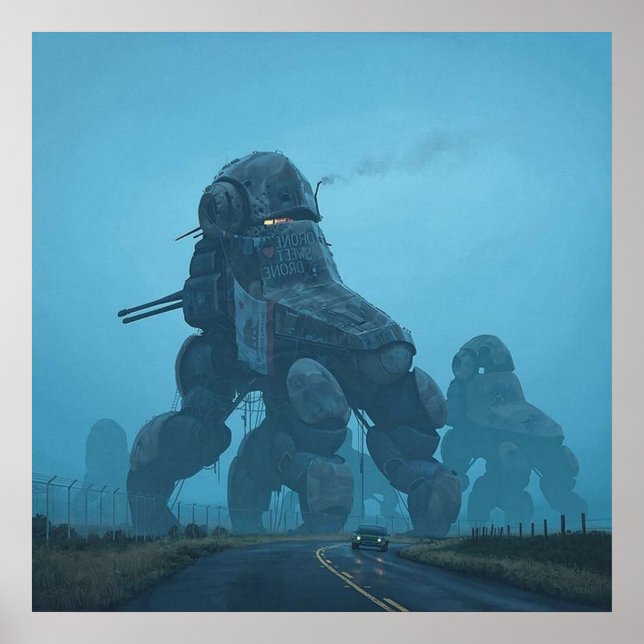 Affiche Machine de guerre dystopique Simon Stalenhag (Devant)