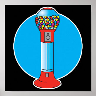 Affiche machine de gumball rétro