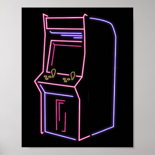 Affiche Machine de jeu vidéo rétro vintage 80s 90s 