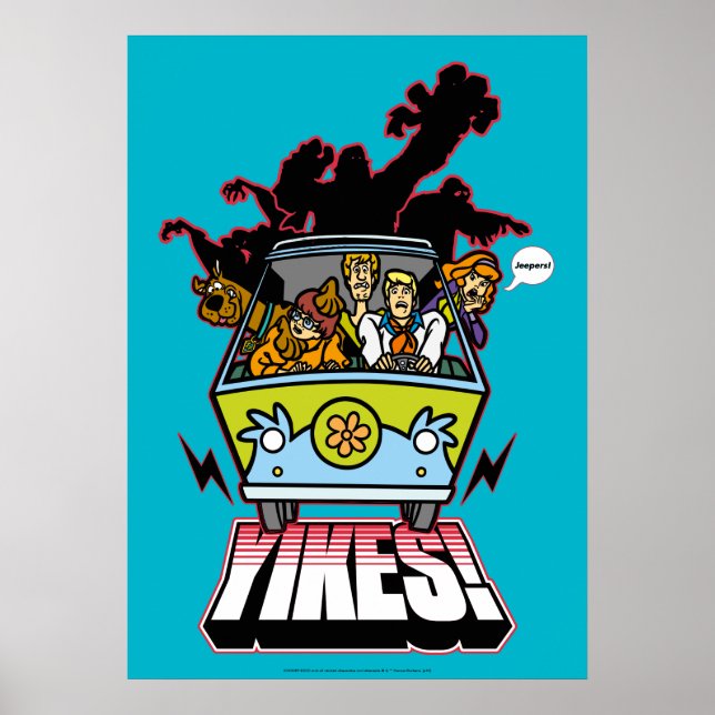 Affiche Machine Mystère "Yikes !" Dessin (Devant)