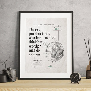 Affiche Machines à problèmes réelles Hommes Penser technol