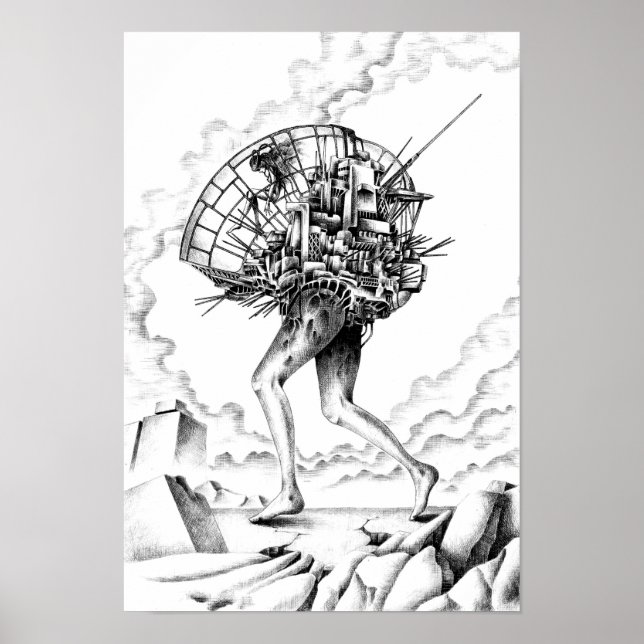 Affiche Machines mobiles d'une ville en ruine. (Devant)