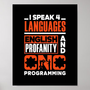 Affiche Machiniste Cnc Métalworker Machining I Speed 4