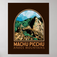Machu Picchu Pérou Emblem Vintage