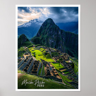 Affiche Machu Picchu Pérou est le magnifique lieu touristi