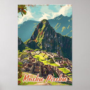 Affiche Machu Picchu Pérou Illustration de voyage artistiq