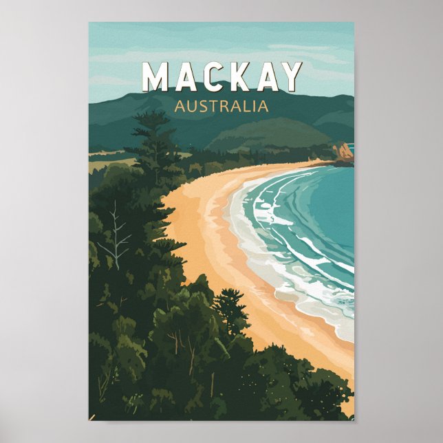 Affiche Mackay Australia Travel Art Vintage (Devant)