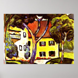 Affiche Macke - La Maison de Staudacher à Tegernsee