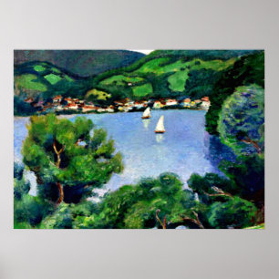 Affiche Macke - Vue du Tegernsee