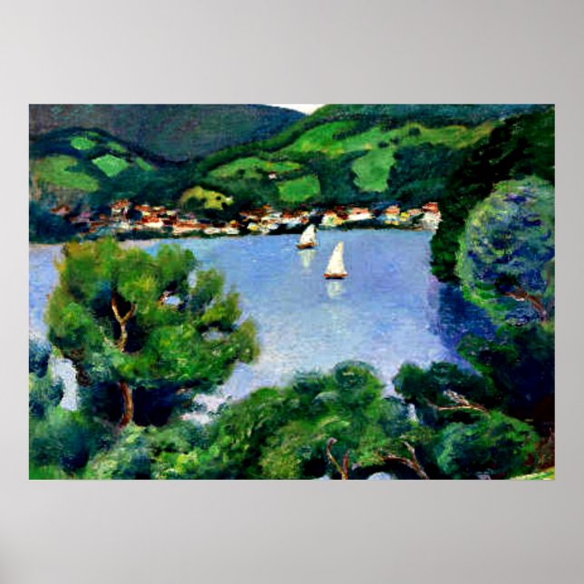 Affiche Macke - Vue du Tegernsee (Devant)