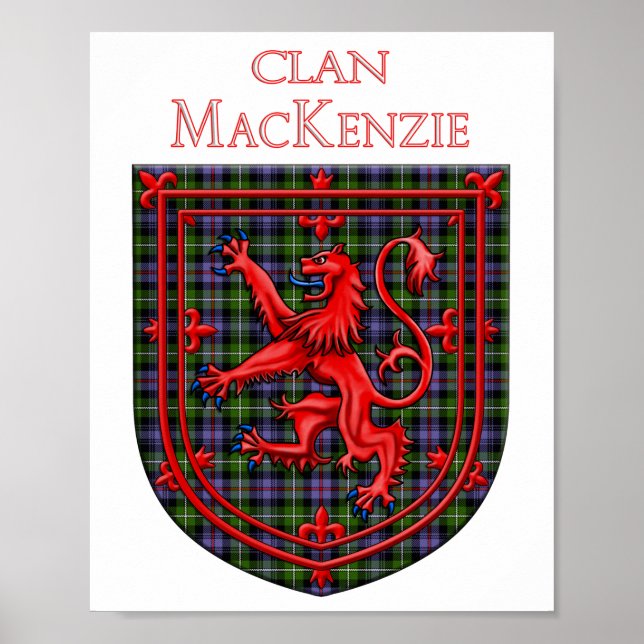 Affiche MacKenzie Tartan Scottish Plaid Lion Rampant (Devant)