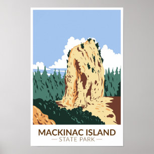 Affiche Mackinac Island State Park Michigan Sugar Loaf