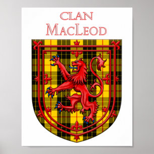 Affiche MacLeod Tartan Scottish Plaid Lion Rampant