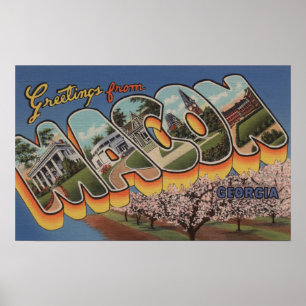 Affiche Macon, lettre ScenesMacon, GA de GeorgiaLarge