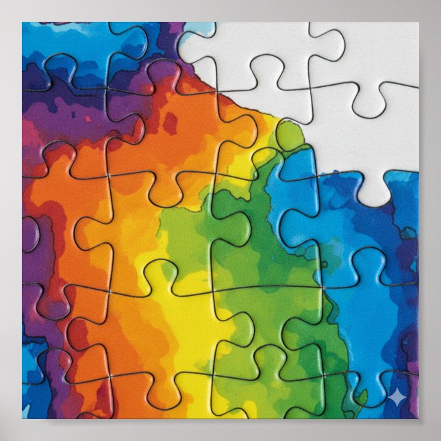 Affiche Macro complexe : Jigsaw Puzzle Interlocking Art (Devant)