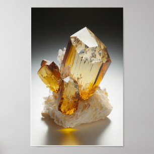 Affiche Macro de cristal de Citrine gros photo