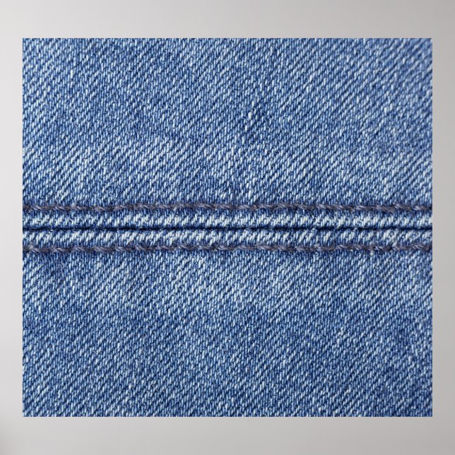 Affiche Macro Dénim Bleu, Texture Gros Plan. (Devant)