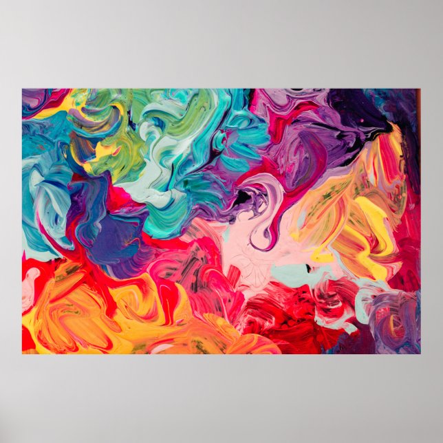 Affiche macro fermer de différentes couleurs de peinture à (Devant)