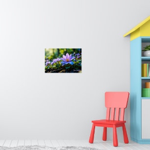 Affiche Macro Fleurs sauvages violettes de la forêt avec r