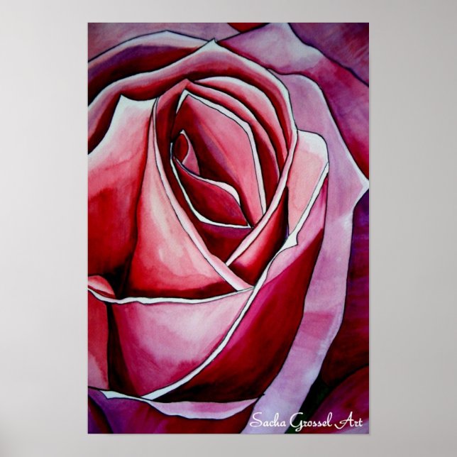 Affiche Macro rose abstrait art rose original (Devant)